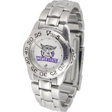 Weber State Wildcats Womens Steel Sports Watch