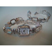 Western Style Silver Trim Watch Set