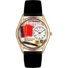 Whimsical Watches C-0450003 Whimsical Womens Book Lover Black Leather Watch