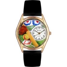 Whimsical Watches C-0820023 Whimsical Womens Softball Black Skin Leather Watch