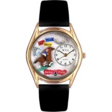 Whimsical Watches Kid s Horse Racing Quartz Leather Strap Watch