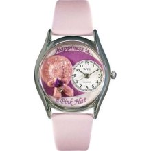 Whimsical Watches Unisex Pink Hat Silver Watch Watch S1010019