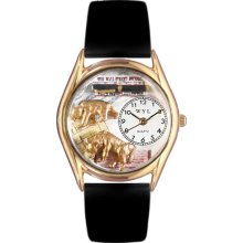 Whimsical watches wc0620015 stock broker black leather and - One Size