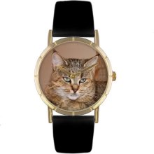 Whimsical watches wp0120053 pixie bob cat black leather and - One Size