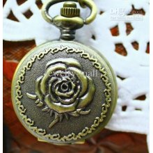 Wholesale - Retro Bronze Pocket Watch Pointer Quartz Elegant Necklac