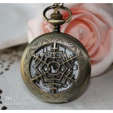 Wholesale - Retro Court Bronze Pocket Watch Size L Pointer Quartz An