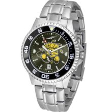 Wichita State Shockers Competitor AnoChrome Men's Watch with Steel Band and Colored Bezel