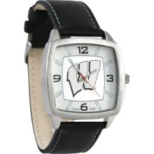 Wisconsin Badgers watches : Wisconsin Badgers Leather Banded Retro Watch