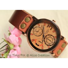 Women Watch Men Leather Watch WH2