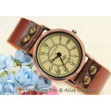 Women Watch Men Leather Watch Roman Numerals WH31