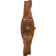 Women's brown dkny crystallized watch ny8612