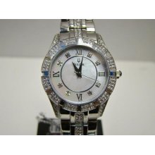 Womens Bulova Watch 96l116 Msrp $350 Swarovski Crystals Stainless Quartz