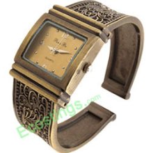 Womens Carven Brass Bangle Bracelet Watch