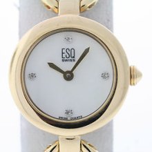 Women's Esq Gold-tone Stainless Diamond Dial Circle Bracelet Watch 6