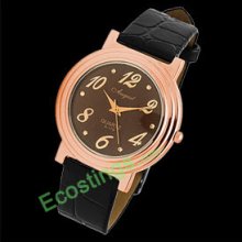 Women's Good Leather Strap Quartz Wrist Watch Dial