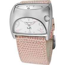 Women's Junior Stratosphere White Dial Light Pink Textured Genuin ...