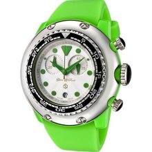 Women's Miami Beach Chronograph White Dial Light Green Silicone ...