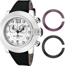 Women's So-Be Mood Chronograph White Dial Black Saffiano Leather ...