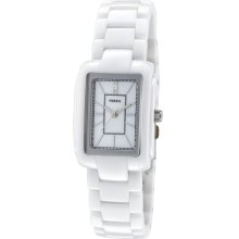 Women's White Crystal White Ceramic