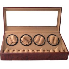 Wood Dual Automatic Watch Winder Burl Case Box 8 + 12