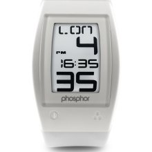 World Time Sport Phosphor Watch with White Silicone Band