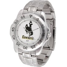 Wyoming Cowboys Logo- Mens Sport Steel Watch