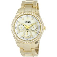 Xoxo Womens Xo5302a Rhinestone Accent Gold Tone Bracelet Watch