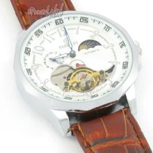 Y193 Mechanical Chronograph Fly Wheel Brown Watch