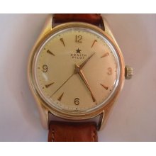 Zenith Pilot Vintage Men's Wristwatch, 80 Microns Rose Gold Filled, Caliber 120