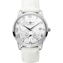 Zeppelin Ladies Watch 73371 With White Dial And White Leather Strap