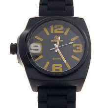 Zunammy Men Yellow Analog Sport Rubber Silicone Strap Round Watch 187894ye