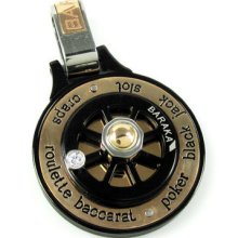 18k Rose White Gold Black Steel Casino Roulette Wheel Baraka Diamond Pendant