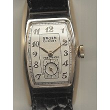 1930's Rare Beautiful Gruen Precision Curvex Watch 14k Gold Fully Restored Deco