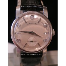 1950 Hamilton 14K Gold Diamond Dial Signed Casino Wrist Watch