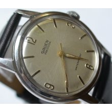 1960' Gruen Men's Swiss Silver 17Jwl Diver Watch w/ New Kresler Strap