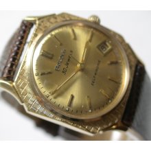 1966 Bulova Men's 10K Gold 30Jwl Automatic USA Watch w/ New Kreisler Lizard