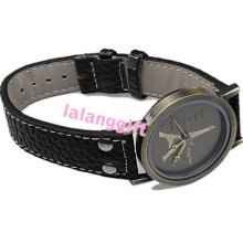 1x 403104 Black Retro Unisex Students Eiffel Tower Style Quartz Wrist Watch