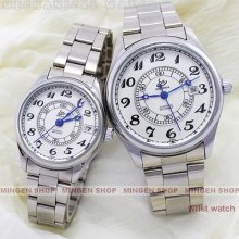 2 Pcs Lovers White Casual Men Women Automatic Mechanical Wrist Watch U72/69