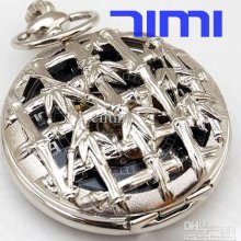 2012 Hotsale Silver Mechanical Skeleton Pocket Watch Antique