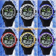 2012 Ohsen Military Dual Time Mens Stop Sports Quartz Wrist Watch