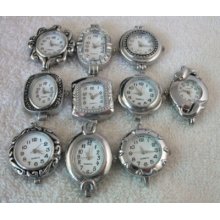 30 Mixed Styles Silver Quartz Beading Watch Face C8453