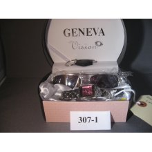 307-1 Geneva Vision Ladies Rectangular Face Watch And Sunglasses Set