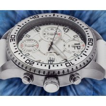 32 Degrees Swiss Drumlin Chronograph Sport Mens Watch -white Out -msrp $1,029.00