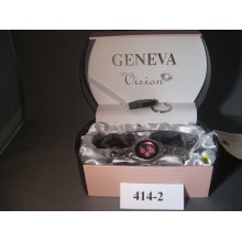 414-2 Geneva Vision Ladies Smooth Triple Circle Watch And Sunglasses