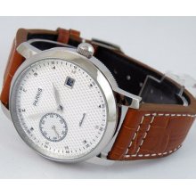 43mm Parnis White Dial Special 9 Automatic Seagll 2555 Movement Watch Date P297