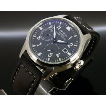 47mm Parnis Big Pilot Gray Dial Power Reserve Automatic Mans Watch I016-d