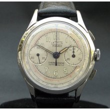 50s Vintage Lathin 17j (landeron 51) Chronograph Swiss Large Men Classic