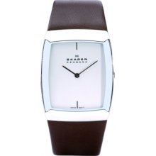 584LSL Skagen Mens White Brown Watch