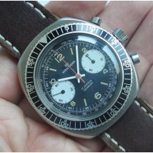 70s Wakmann Two Registers Manual Winding Men Divers Chronograph Cal. 7733