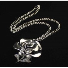 78b7-1 Alloy Plated With Silver Big Flower Adjustable Necklace Jewelry Z120907